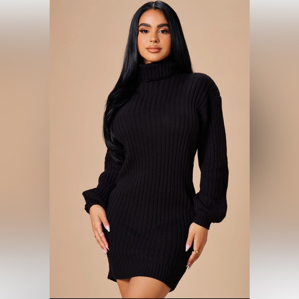 Too Cozy Turtle Neck Sweater Dress